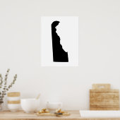 Delaware in zwart en wit poster (Keuken)