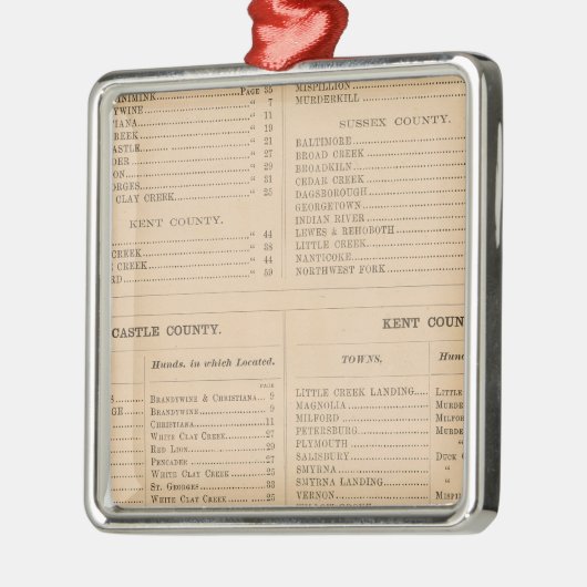 Delaware Index Metalen Ornament (Links)