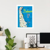 Delaware Kaart 20x28 Poster Afdruk (Thuiskantoor)