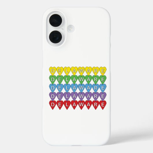 Delaware kleurrijke harten Case-Mate iPhone case (Achterkant)