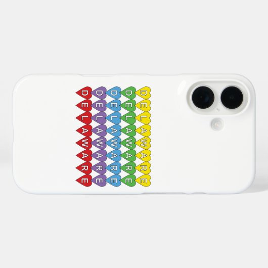 Delaware kleurrijke harten Case-Mate iPhone case (Achterkant (horizontaal))
