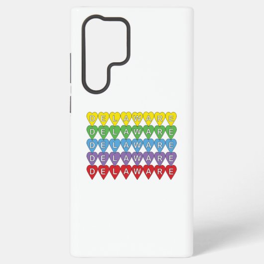 Delaware kleurrijke harten samsung galaxy hoesje (Achterkant)