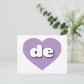 Delaware lavender hart - Ik hou van de Briefkaart (Staand voorkant)