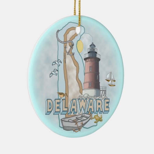 Delaware Lighthouse Keramisch Ornament (Rechts)