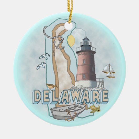 Delaware Lighthouse Keramisch Ornament (Voorkant)