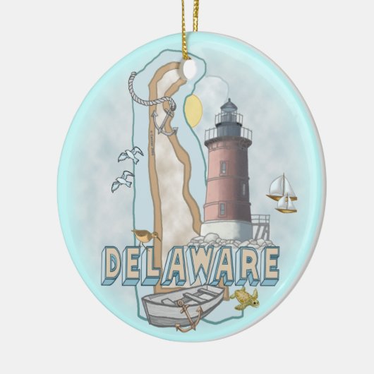 Delaware Lighthouse Keramisch Ornament (Links)