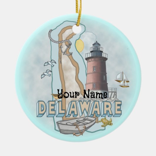 Delaware Lighthouse Keramisch Ornament (Voorkant)