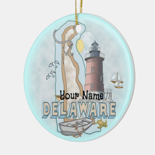 Delaware Lighthouse Keramisch Ornament (Links)