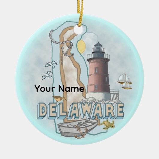 Delaware Lighthouse Keramisch Ornament (Voorkant)