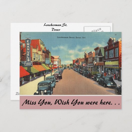 Delaware, Loockerman Street Briefkaart (Voorkant / Achterkant)