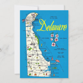 Delaware Map 5x7 Big Postcard Kaart