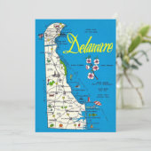 Delaware Map 5x7 Big Postcard Kaart (Staand voorkant)