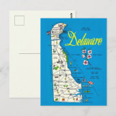 Delaware Map Briefkaart (Voorkant / Achterkant)