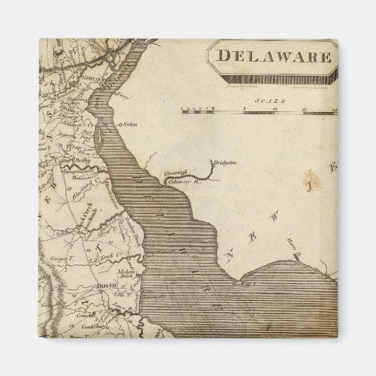 Delaware Map door Arrowsmith Magneet (Voorkant)