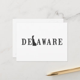 Delaware Map - Geschikt voor Letter Word Art Black Briefkaart