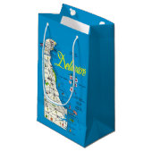 Delaware Map Small Gift Bag Klein Cadeauzakje (Voorkant Gekanteld)