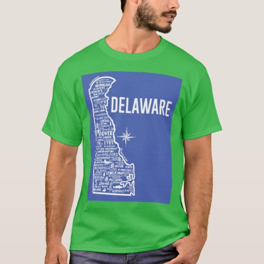 Delaware Map T-shirt (Voorkant)
