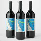 Delaware Map Wijn Etiket (Flessen)