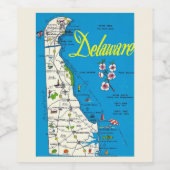 Delaware Map Wijn Etiket (Enkel label)