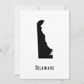 Delaware Map - Zwarte en Witte Modern Delaware Map Kaart (Voorkant)