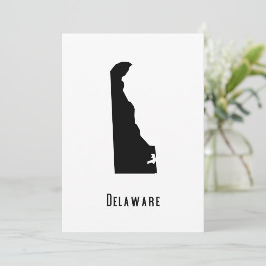Delaware Map - Zwarte en Witte Modern Delaware Map Kaart (Staand voorkant)