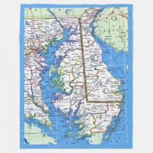 Delaware - Maryland Vintage Kaart