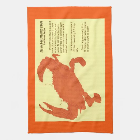 Delaware Maryland Virginia Krabben Recept Theedoek (Verticaal)