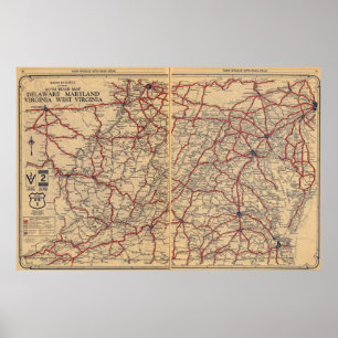 Delaware, Maryland, Virginia, West Virginia Poster