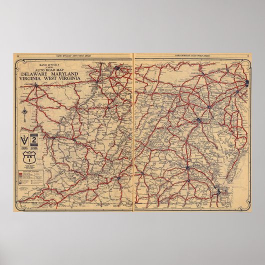 Delaware, Maryland, Virginia, West Virginia Poster (Voorkant)