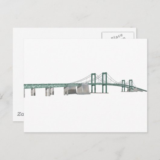 Delaware Memorial Bridge: 3D-model: Briefkaart (Voorkant / Achterkant)