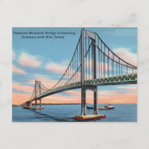Delaware Memorial Bridge die New Jersey verbindt Briefkaart