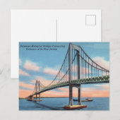 Delaware Memorial Bridge verbindt New Jersey Briefkaart (Voorkant / Achterkant)