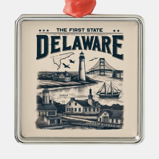 Delaware Metalen Ornament (Voorkant)