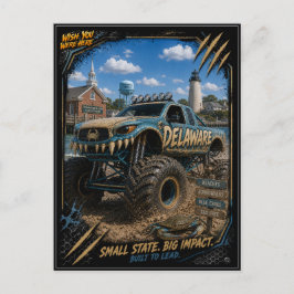 Delaware Monster Truck Off Road Kunst Briefkaart