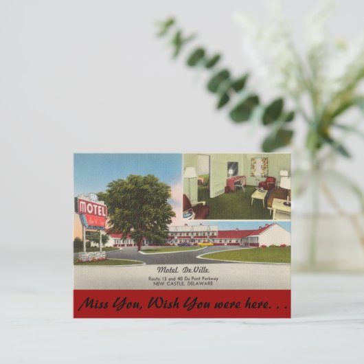 Delaware, Motel DeVille Briefkaart (Staand voorkant)