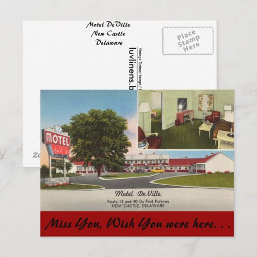Delaware, Motel DeVille Briefkaart (Voorkant / Achterkant)