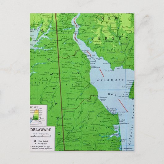 Delaware & New Jersey Kaart (Voorkant)