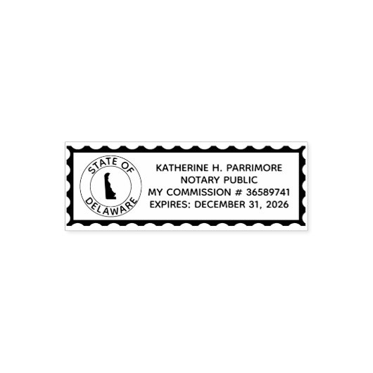 Delaware notaris openbare zelf inkt rubberen stemp  zelfinktende stempel (Design)
