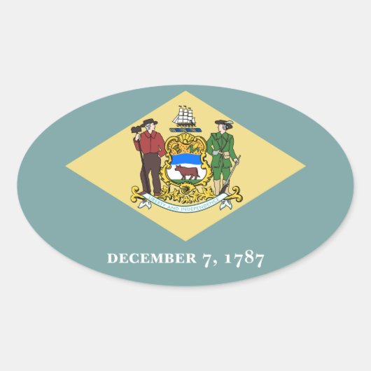 Delaware Ovale Sticker (Voorkant)