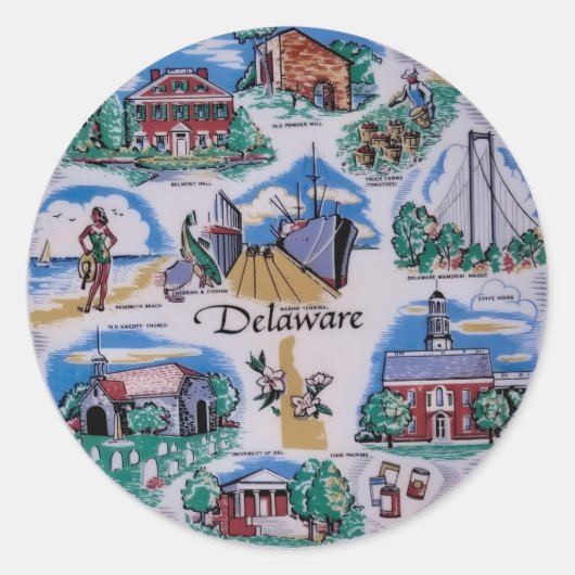 Delaware P Ronde Sticker (Voorkant)