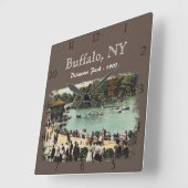 Delaware Park Buffalo NY Custom Vierkante Klok (Hoek)