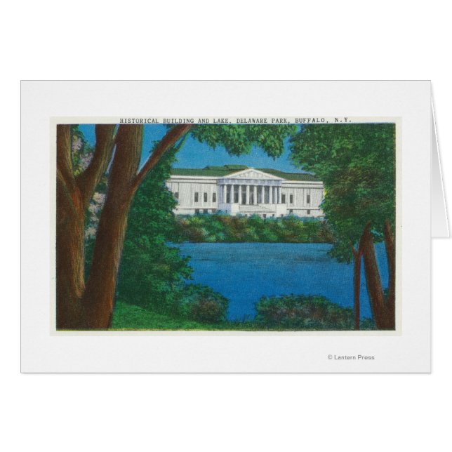 Delaware Park Historical Bldg en Lake Uitzicht (Voorkant Horizontaal)