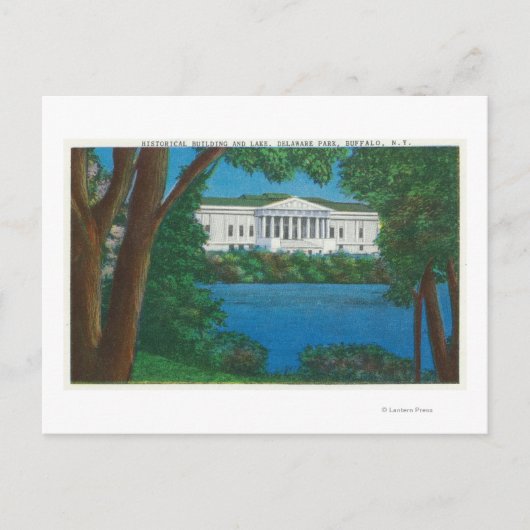 Delaware Park Historical Bldg en Lake Uitzicht Briefkaart (Voorkant)