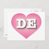 Delaware Pink Fade Heart - Ik hou van DE Briefkaart (Voorkant / Achterkant)