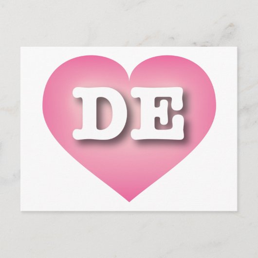 Delaware Pink Fade Heart - Ik hou van DE Briefkaart (Voorkant)