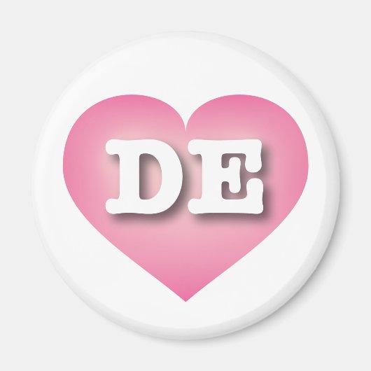 Delaware Pink Fade Heart - Ik hou van DE Magneet (Voorkant)