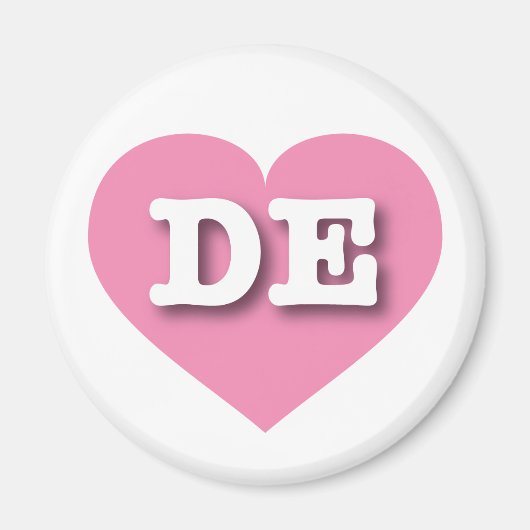 Delaware Pink Heart - Ik hou van DE Magneet (Voorkant)