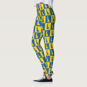 Delaware Pop Art Blue Gold Pattern Leggings (Links)