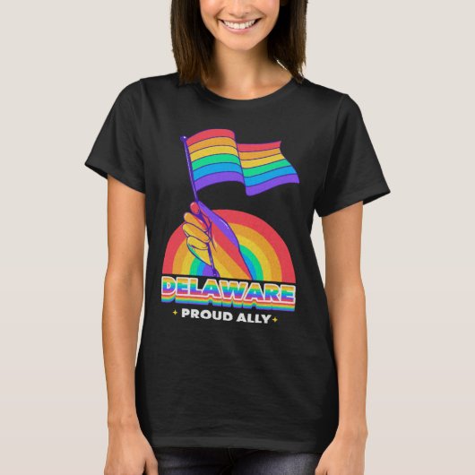 Delaware Proud Ally Pride Month LGBTQ LGBT Communi T-shirt (Voorkant)