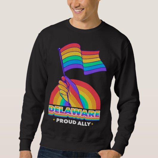 Delaware Proud Ally Pride Month LGBTQ LGBT Communi Trui (Voorkant)